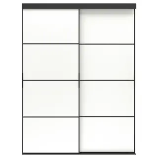 SKYTTA / MEHAMN sliding door combination, black/double sided white, Height 204.5 x Width 152 cm