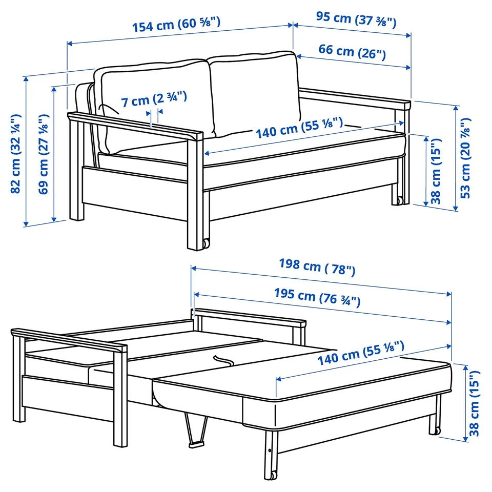 part: TORNSBORG 2-seat sofa-bed