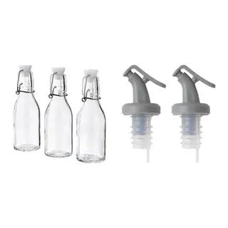 KORKEN/LÖSTAGBAR set: bottle with stopper + pourer