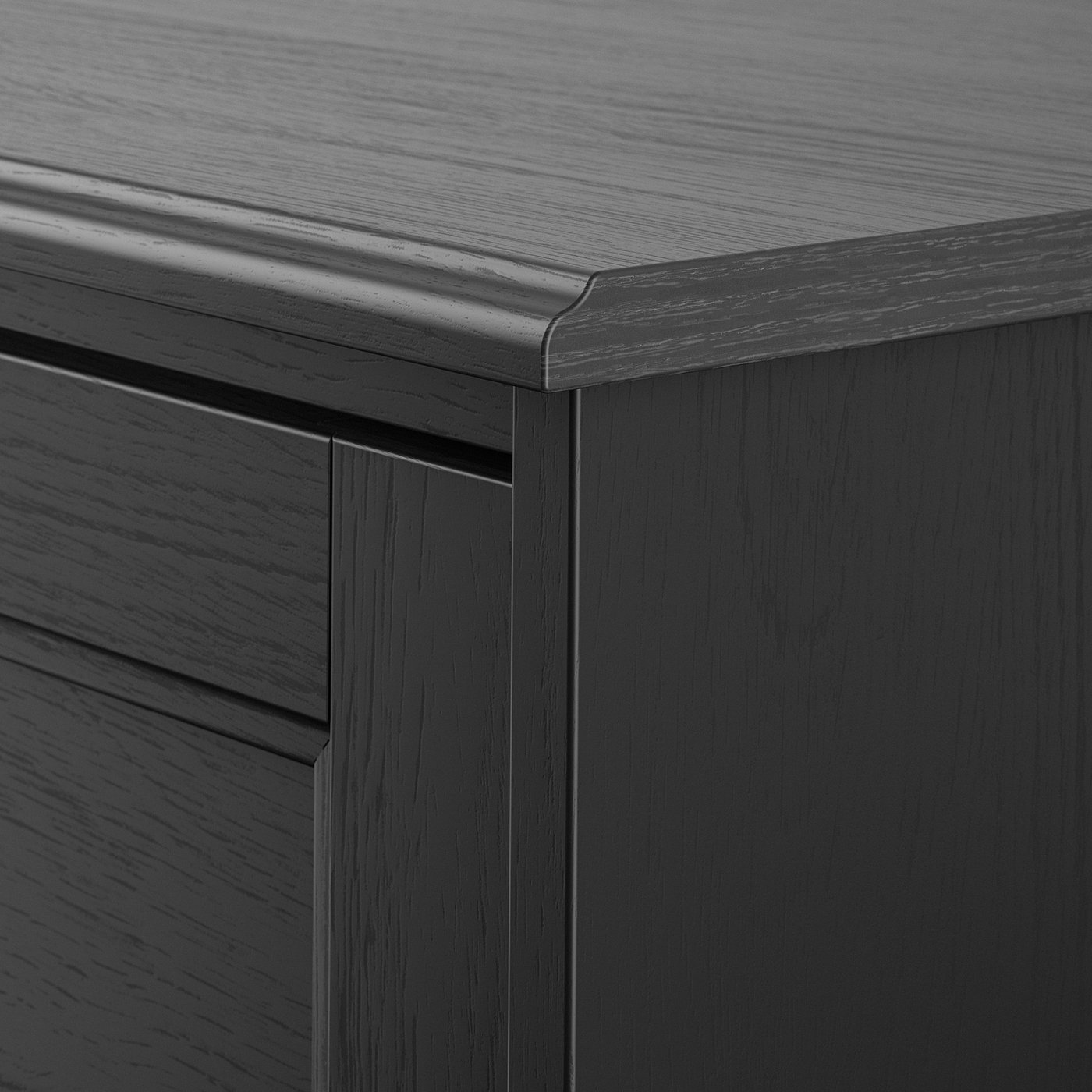 FÅGELFJÄLLET Chest of 4 drawers, black oak effect, 82x51x101 cm