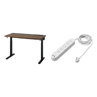 KOPPLA/MITTZON set: desk + 4-way socket with 2 USB ports