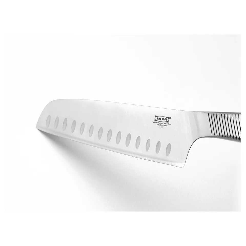 IKEA 365+ stainless steel knife, sharp and durable, with blade indentations to prevent food from sticking.