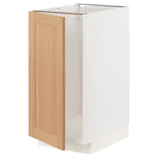METOD base cab f sink/waste sorting, white/Vedhamn oak, 40x60x80 cm