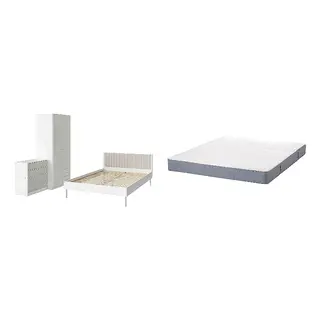BRUKSVARA/VESTMARKA Bed with 18cm thick mattress, sprung, foam, extra firm
