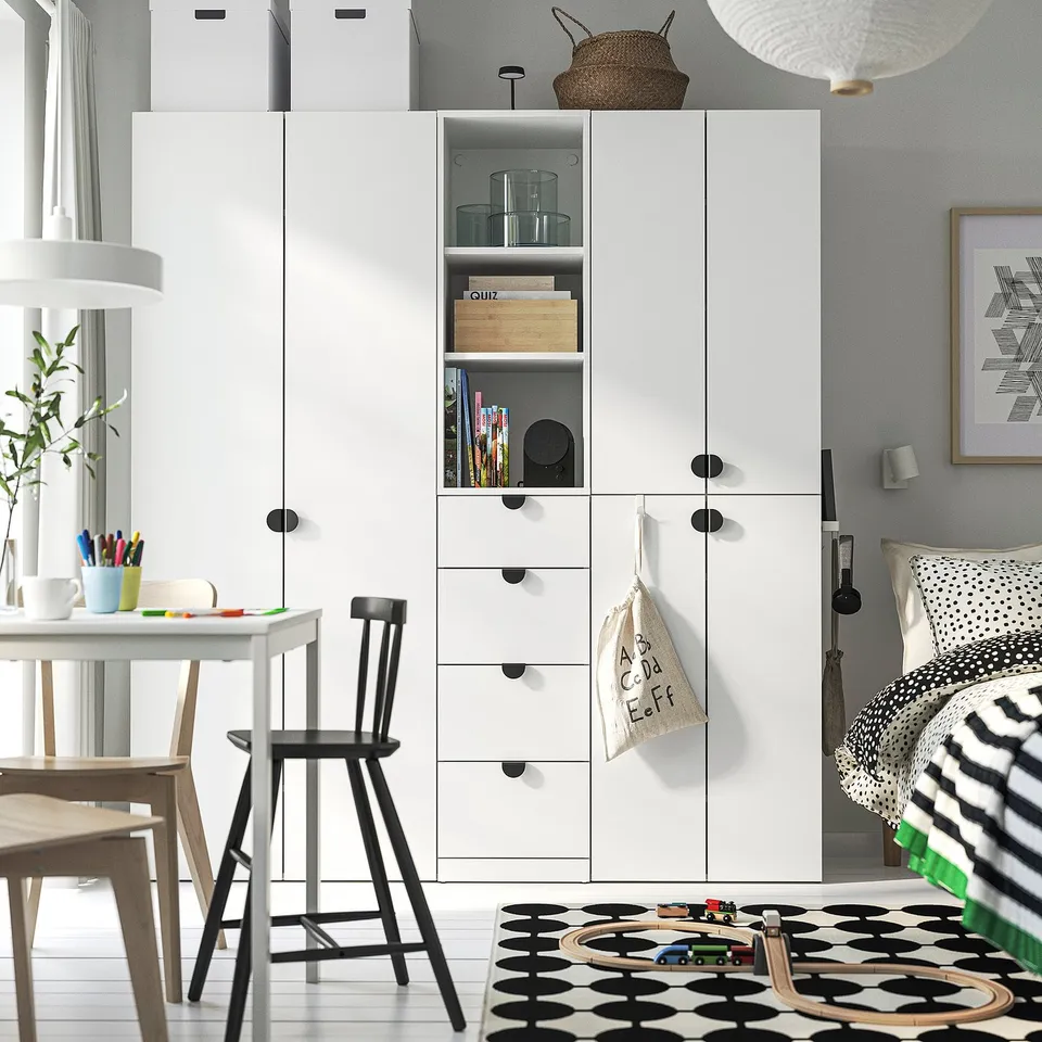 LASTARE Shelving combination, white, 40x42x101 cm