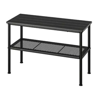 NIPÅSEN bench with shoe storage, black, 79x35x52 cm