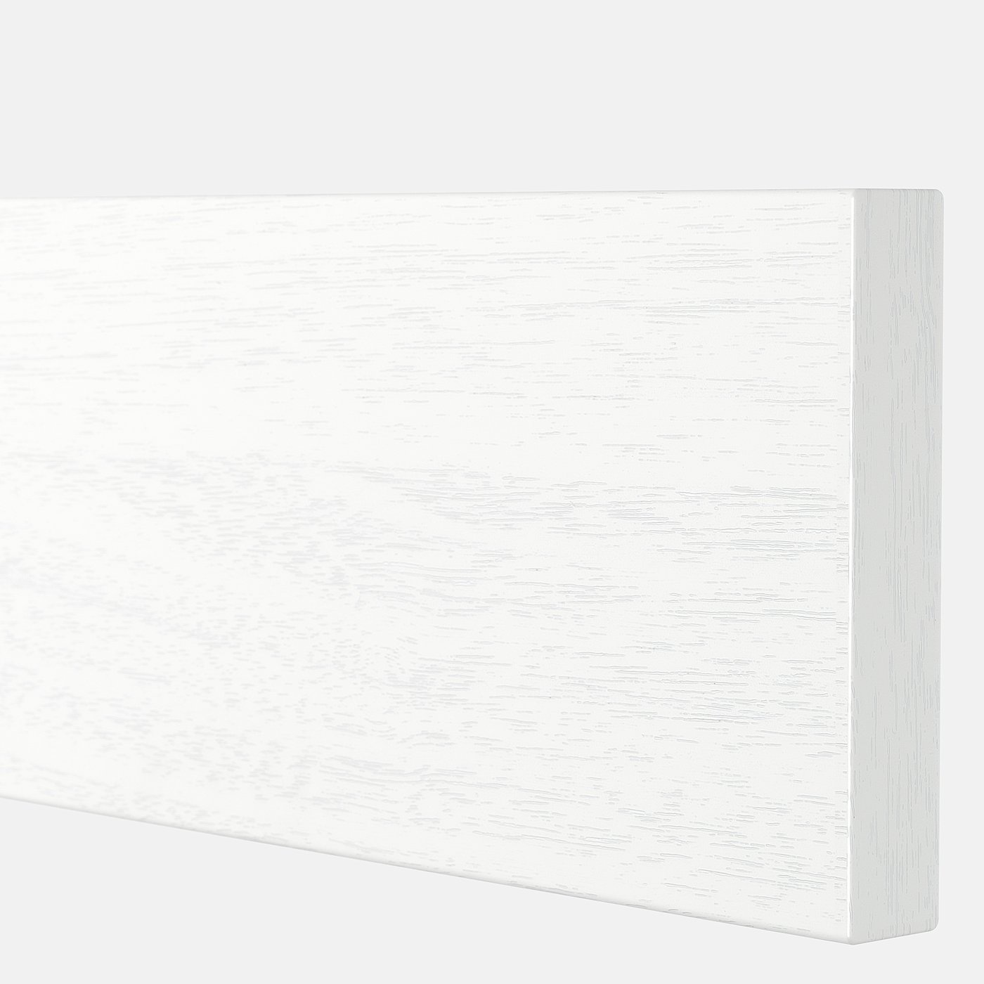 A close-up of a high-quality, white, wooden surface with a subtle grain pattern, beautifully crafted and finished.