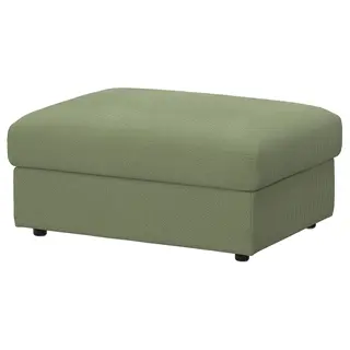 VIMLE cover for footstool with storage, Mosshed grey-green