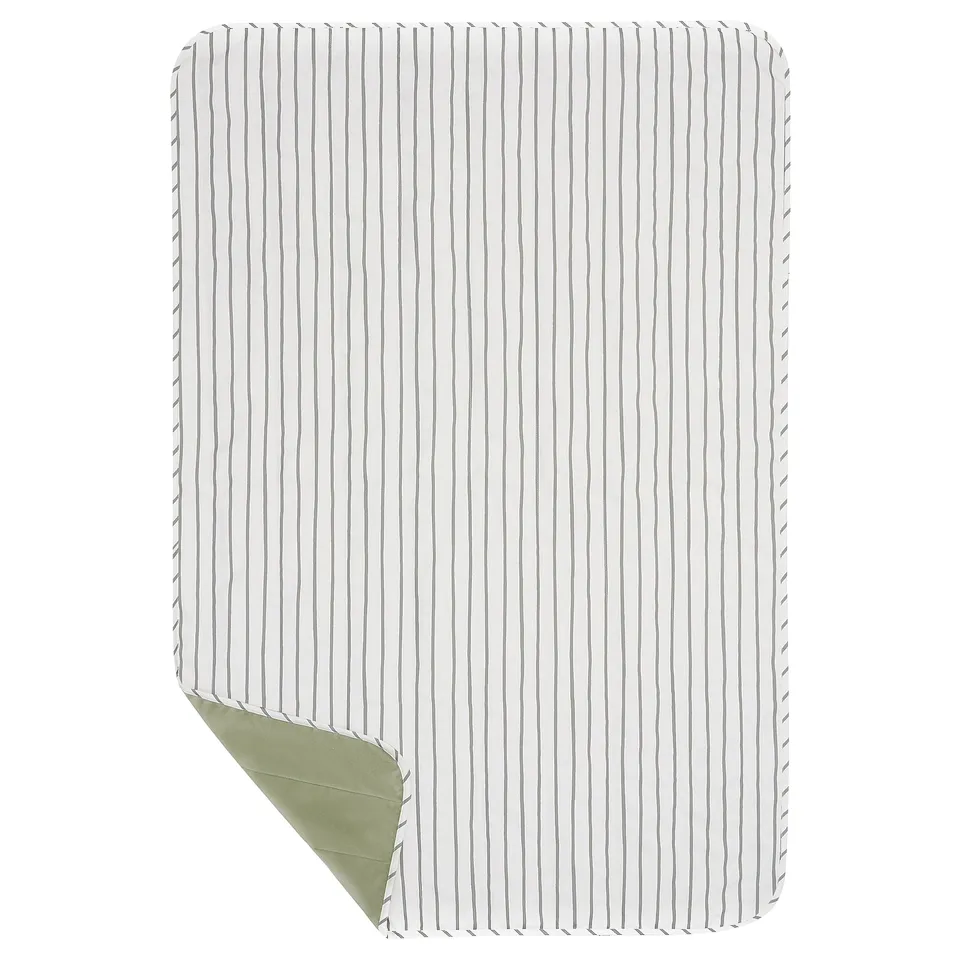 UTSÅDD pet blanket, striped grey/white, rectangular, fleece & cool sides.