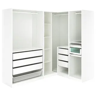 PAX corner wardrobe, white, 211/161x201 cm