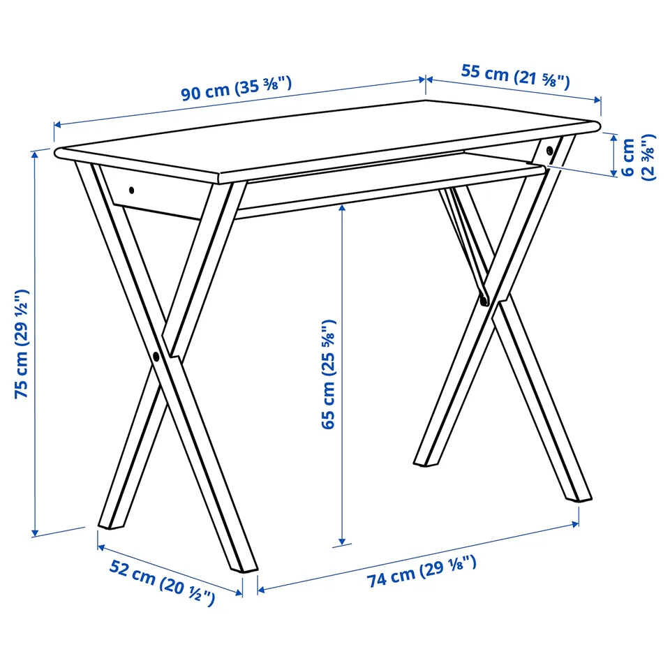 Illustration with measurements for the product: BOLLPOJKE.