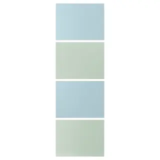 MEHAMN 4 panels for sliding door frame, light blue/light green, Width 75 x Height 236 cm