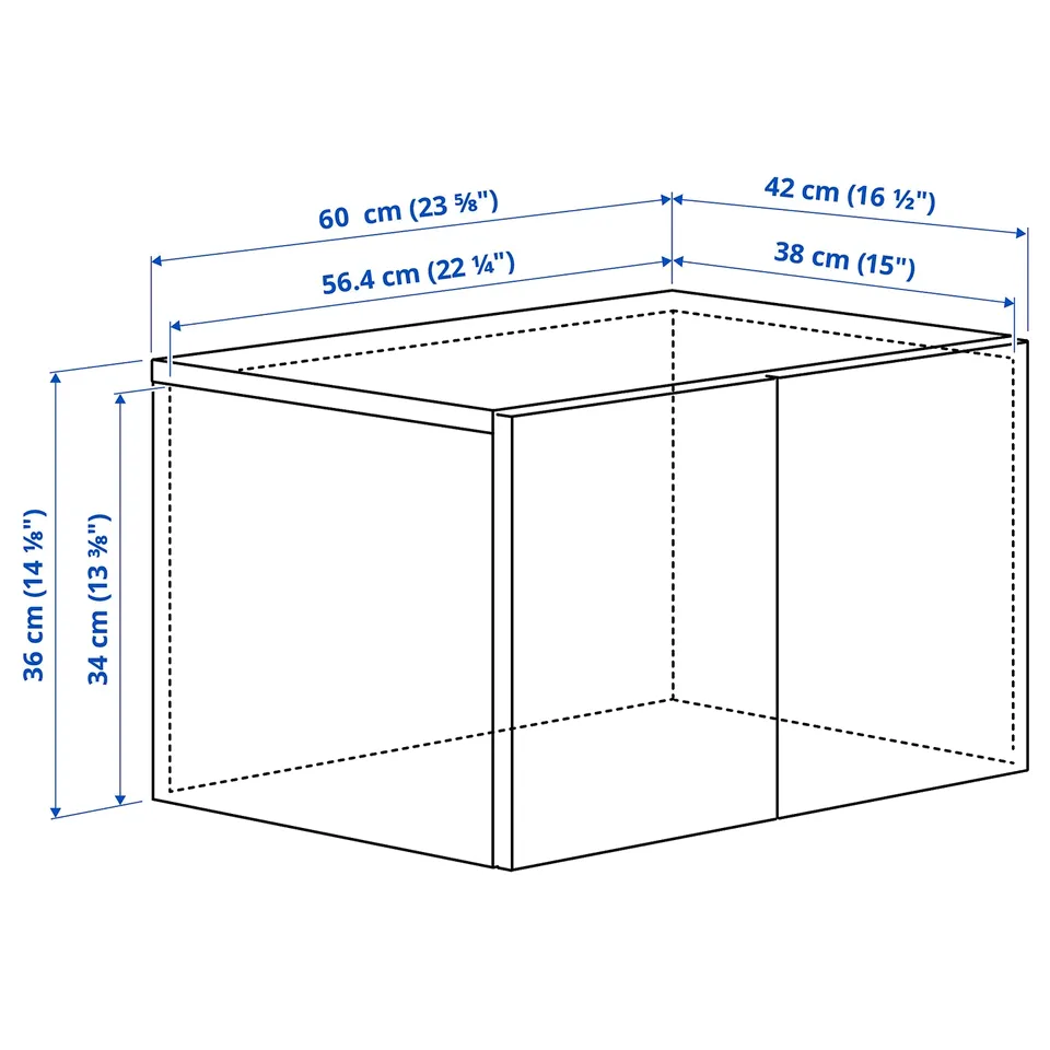LASTARE Height extension unit with doors, white, 60x42x36 cm