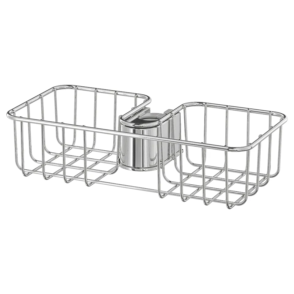 VOXNAN chrome wire basket set, bathroom organiser.