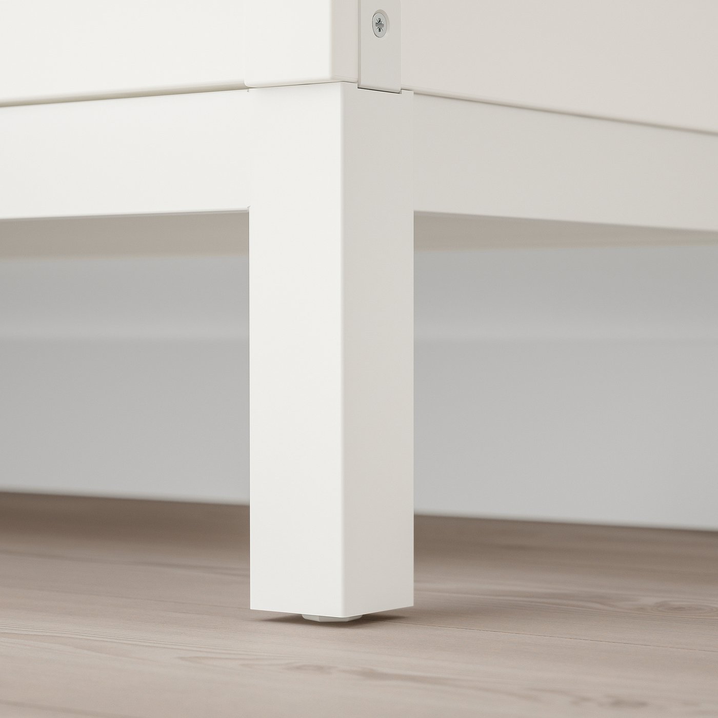 White metal underframe for KALLAX shelving, well-designed and sturdy.