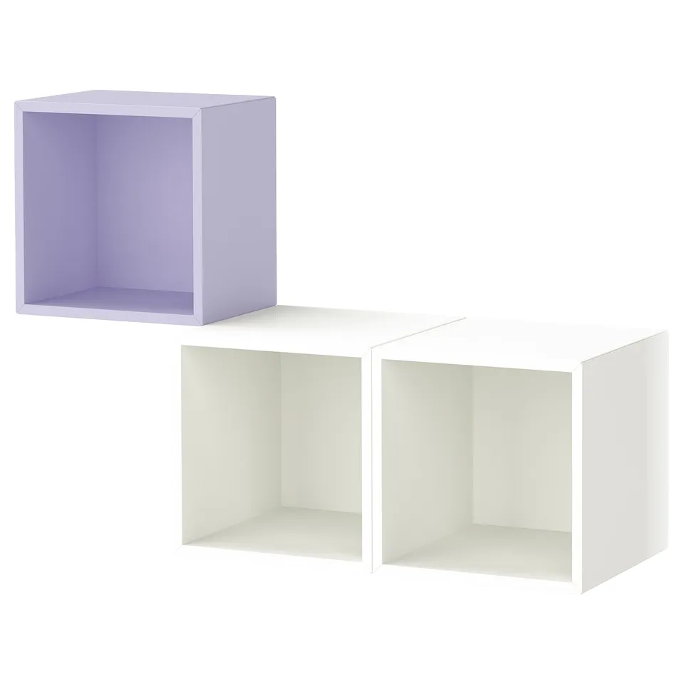 EKET Wall-mounted cabinet combination, pale lilac/white, 105x35x70 cm