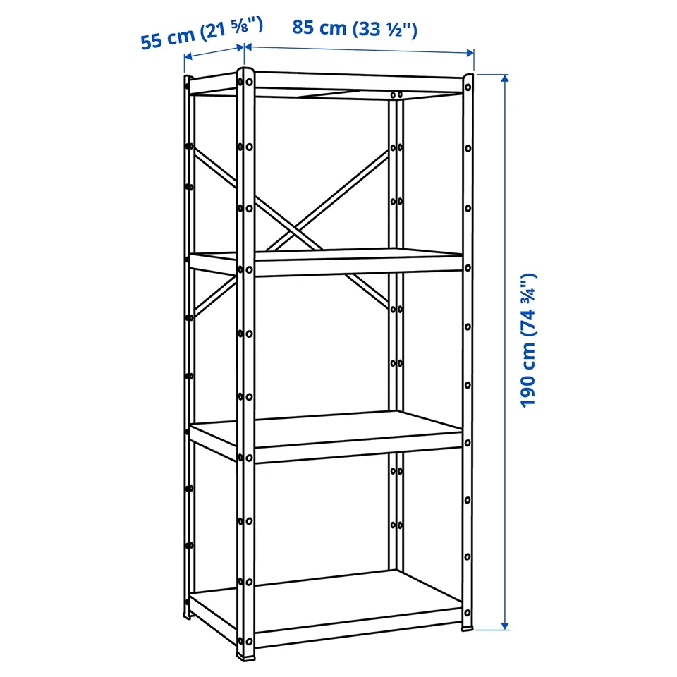 BROR Storage w shelves/cabinet/trolley, black/pine plywood