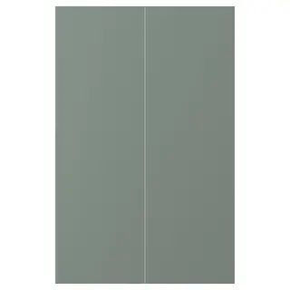 NICKEBO 2-p door f corner base cabinet set, matt grey-green, 25x80 cm