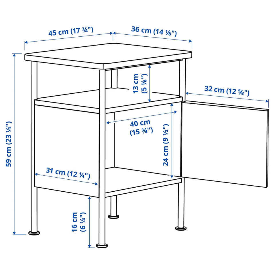 Illustration with measurements for the product: STJÄRNÖ.