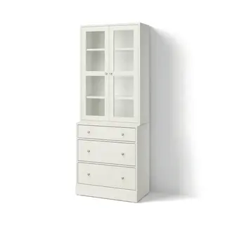 HAVSTA storage combination w glass-doors, white, 81x47x212 cm