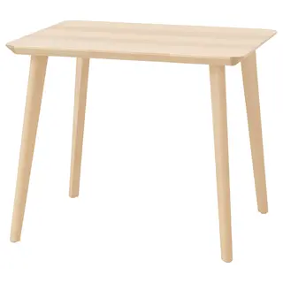 LISABO table, ash veneer, 88x78 cm