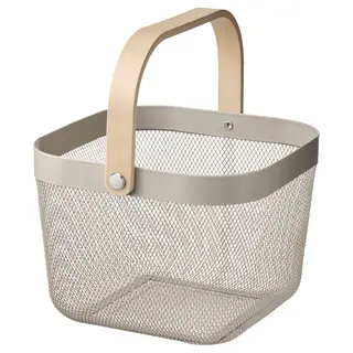 RISATORP basket, grey-beige, Length 25 x Width 26 x Height 18 cm
