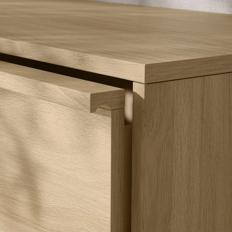 ANKARUDDEN Chest of 4 drawers, oak effect, 80x48x107 cm