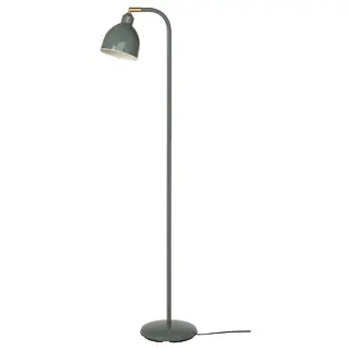 RÖDFLIK floor/reading lamp, grey-green, Height 140 x Width 40 cm