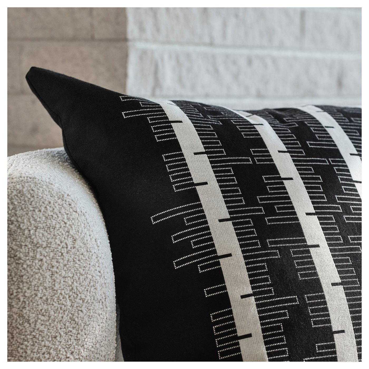 STOCKHOLM 2025 Cushion cover, black/off-white, 50x50 cm