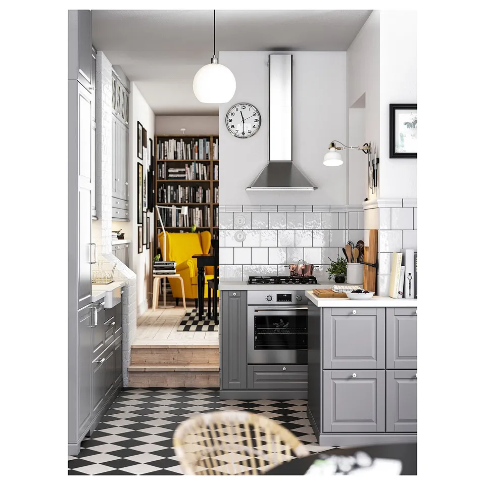 SÄLJAN Worktop, white/light grey stone effect/laminate, 186x3.8 cm