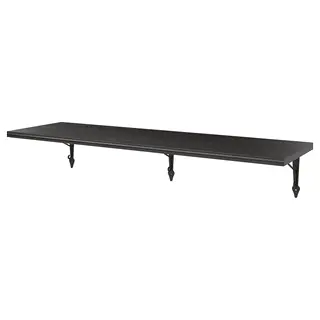 BERGSHULT / KROKSHULT wall shelf, brown-black/anthracite, 120x30 cm