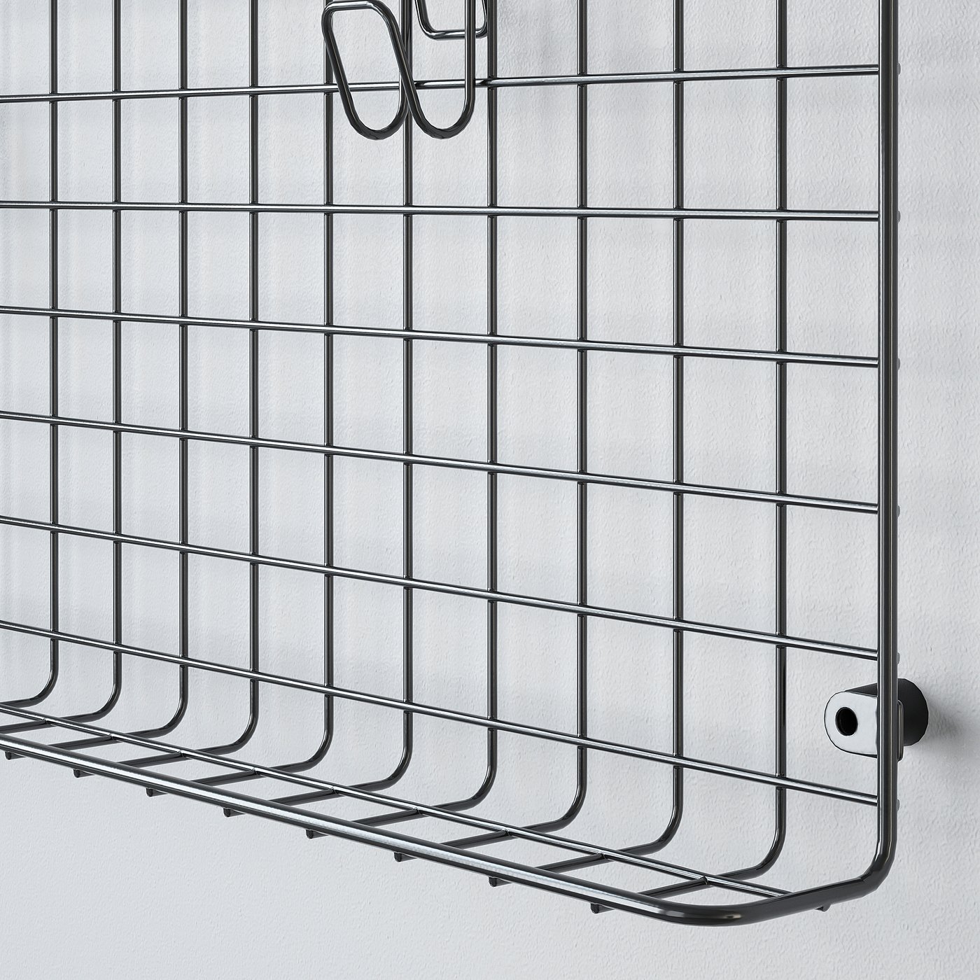GREJIG Wall grid with rail, grey, 58x59 cm