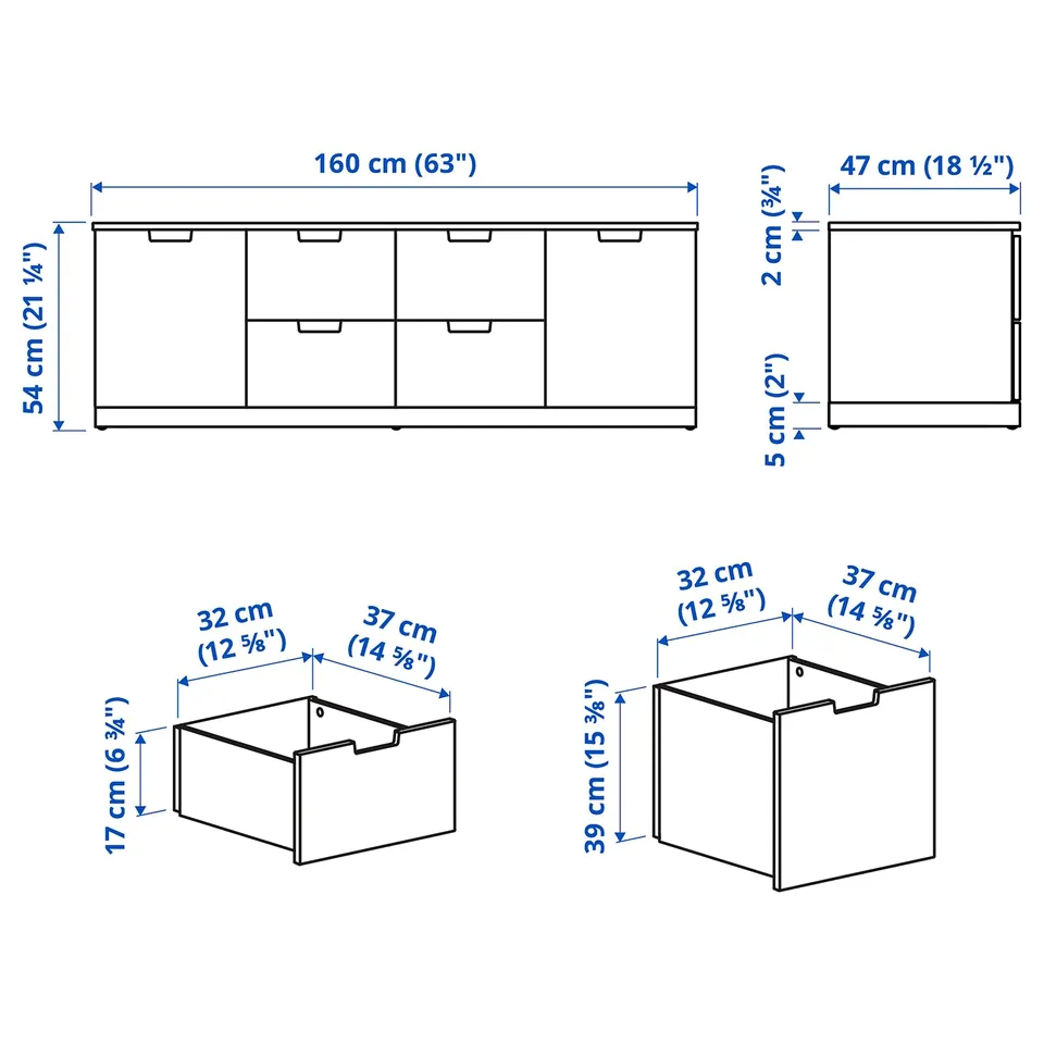 Illustration with measurements for the product: NORDLI.