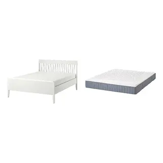 IDANÄS/VALEVÅG Bed with 24cm thick mattress, pocket sprung, foam,5 comfort zones, extra firm