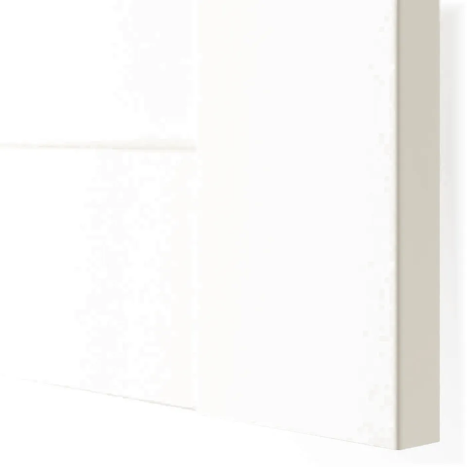 White PAX wardrobe with smooth surfaces and sleek design, showcasing quality craftsmanship.