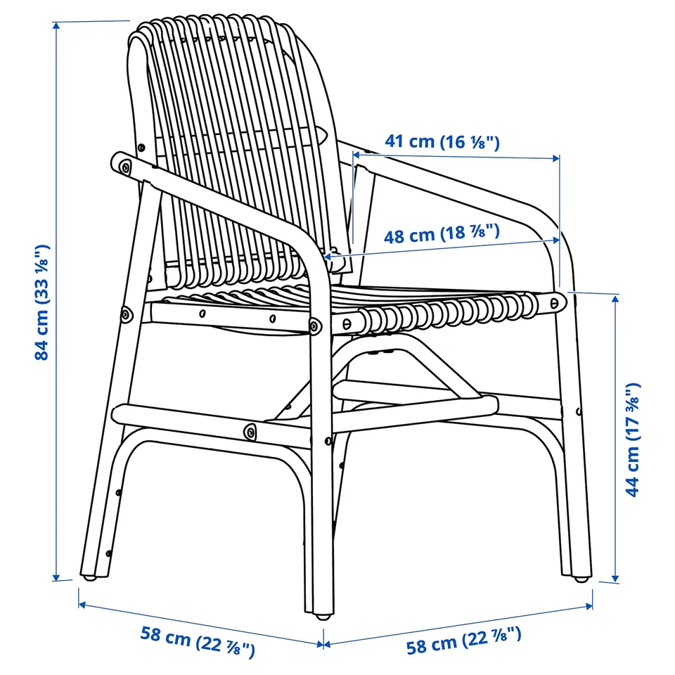 Illustration with measurements for the product: SALNÖ.