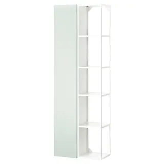 ENHET storage combination, white/pale grey-green, Width 60 x Depth 32 x Height 180 cm