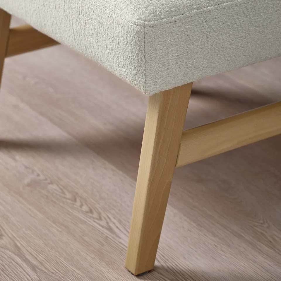EKENÄSET Armchair and footstool, oak effect/Axvall off-white