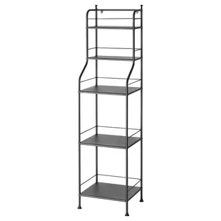 FRÖSJÖN shelving unit, black, 40x156 cm