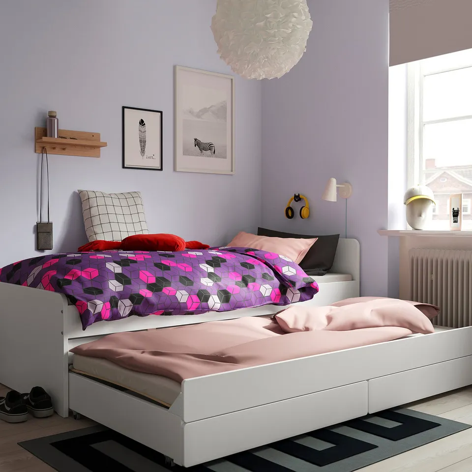 part: SLÄKT bed frame with underbed and storage