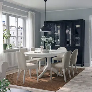 ROSENTORP set: extendable table + chair x6