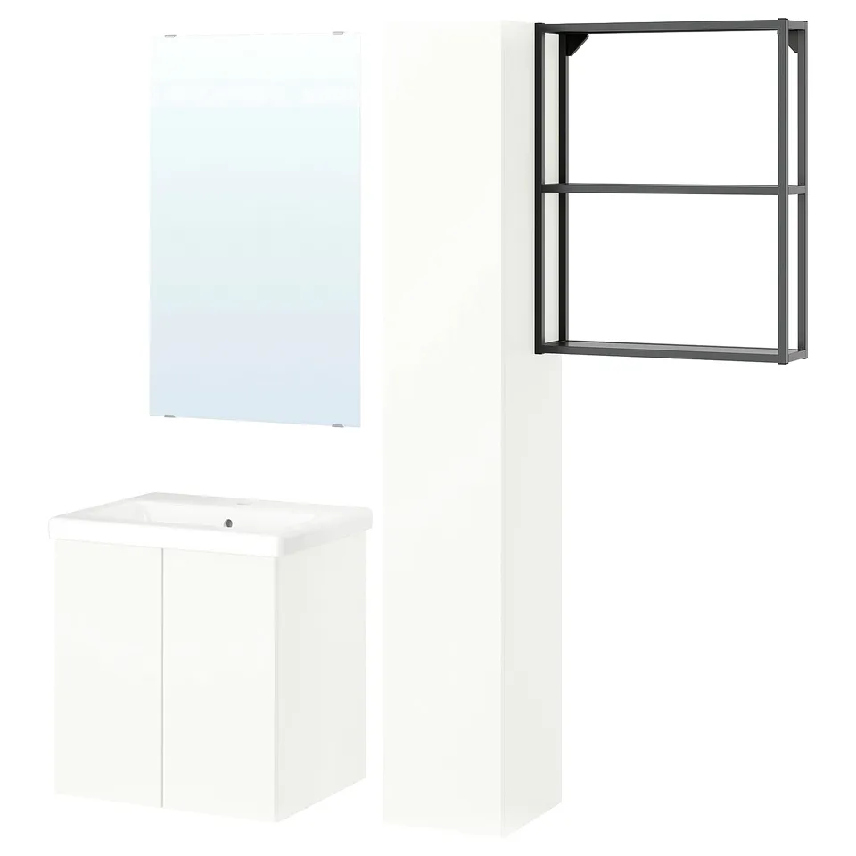 ENHET Bathroom, anthracite/white, 64x43x65 cm