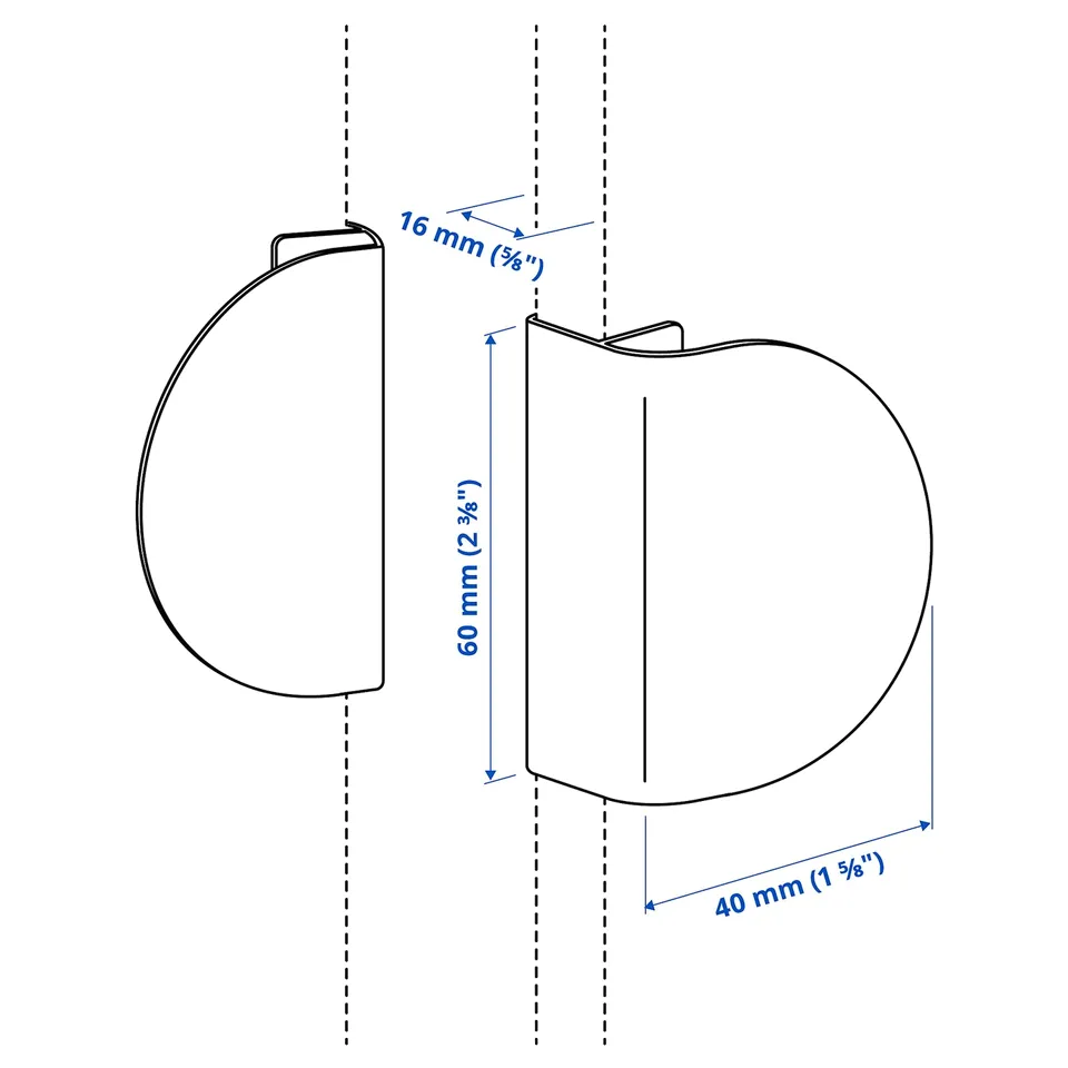 Illustration with measurements for the product: LATMASK.