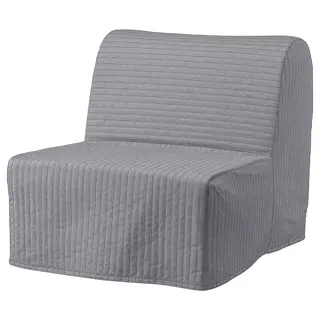 LYCKSELE LÖVÅS chair-bed, Knisa light grey, Width 80 x Depth 100 x Height 87 cm