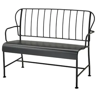LÄCKÖ 2-seat sofa, outdoor, grey, Width 115 x Depth 56 x Height 87 cm