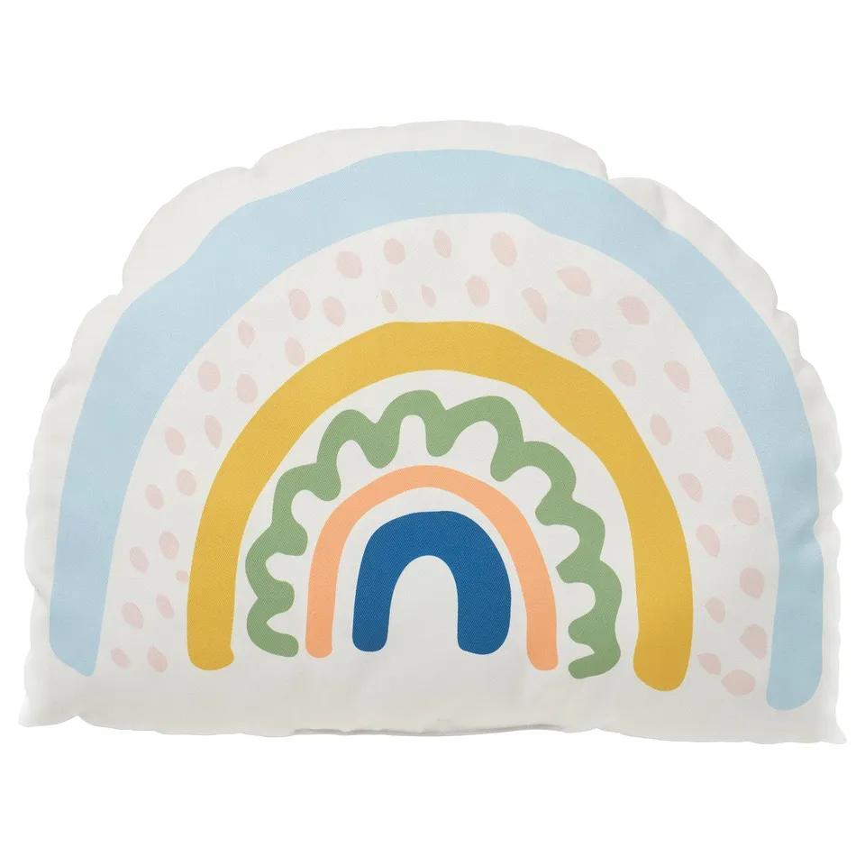 BARNDRÖM Cushion, white/unicorn rainbow
