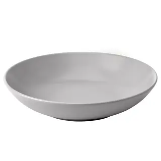 FÄRGKLAR deep plate, matt light grey, 23 cm