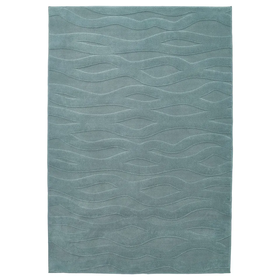 VÄXELFEL Rug, low pile, blue, 133x195 cm
