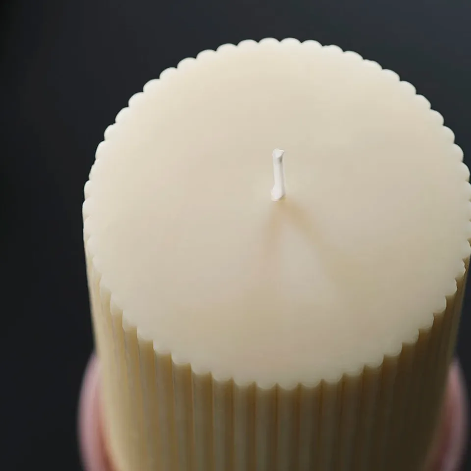 SNÖSISKA Unscented pillar candle, off-white, 10 cm
