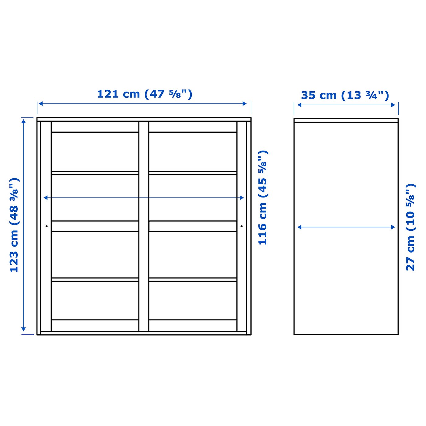 Illustration with measurements for the product: HAVSTA.
